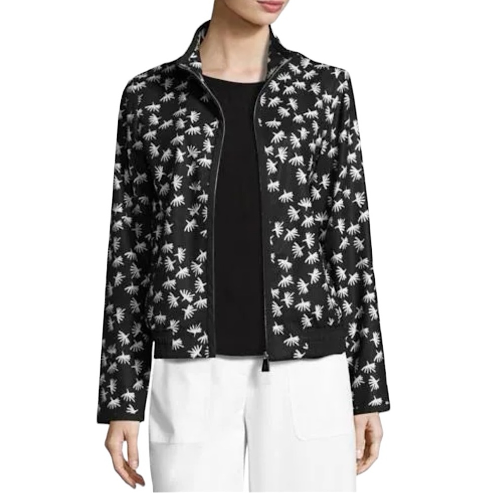 Lafayette 148 New York Black and White Bomber Jacket